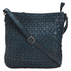 VILENCA Leather Irregular Woven Crossbody